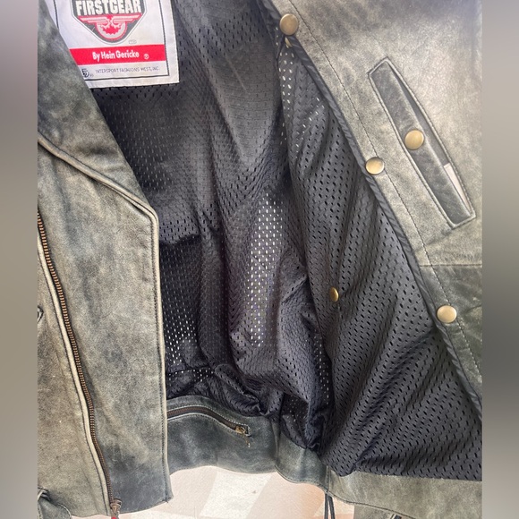 FirstGear Hein Gericke Motorcycle Biker Leather Jacket Mens Med - Picture 9 of 16